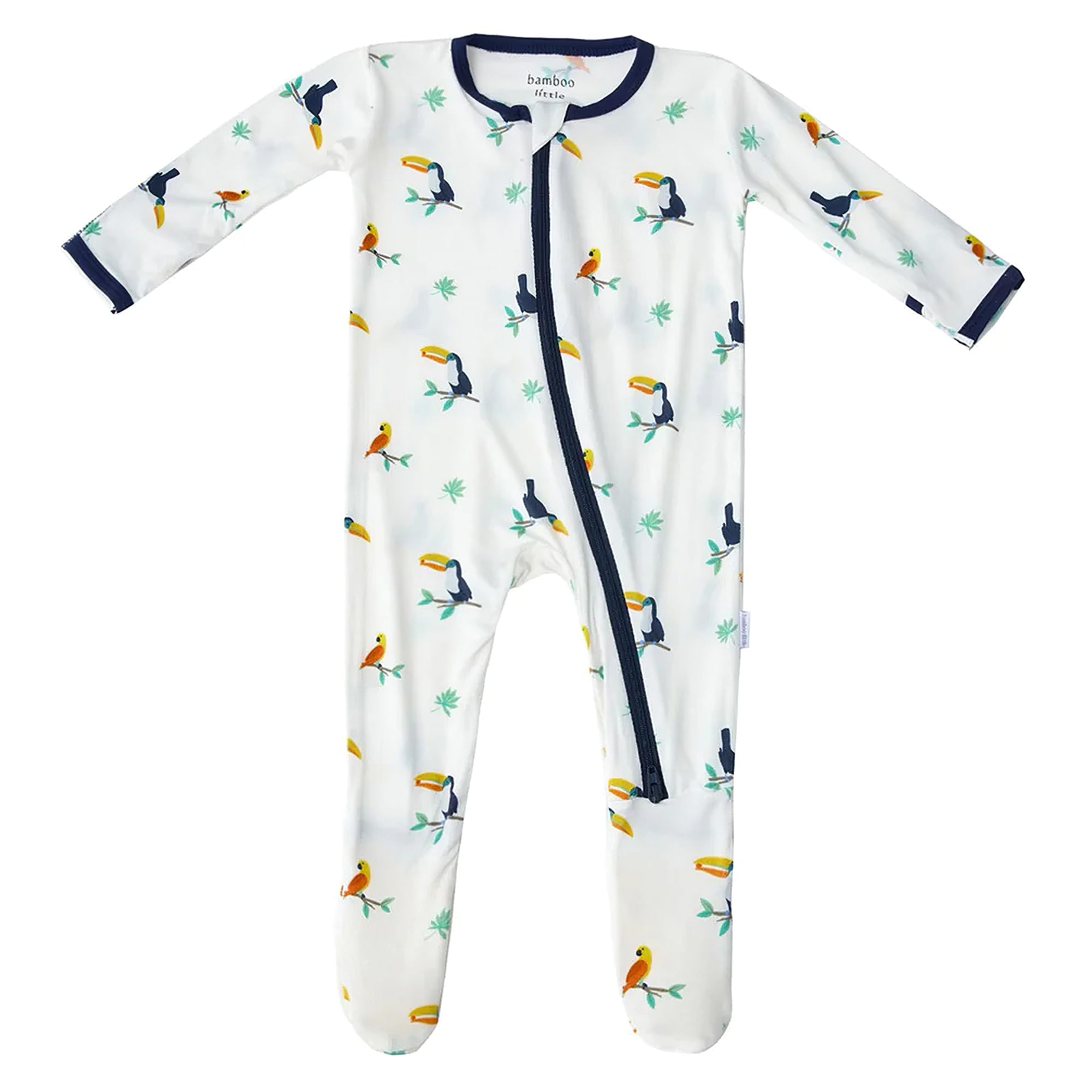 Bamboo Little Soft Baby Footie Pajamas, Baby Clothes, Newborn Sleepers, 95% Viscose and 5% Spandex, Toucan, 0-3 Months Image