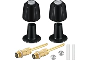 Coolfell Bathtub Shower Trim kit, 2 Piece Metal Matte Black Shower Knob Replacement Kit, Compatible with Price Pfister Valve, Shower 2 Faucet Handle Repair Kit with Shower Stems, Seats Parts, Flanges