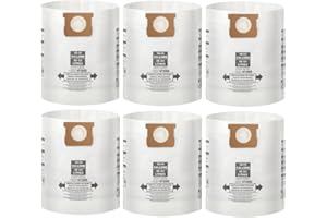 PURESTURDY 6 Pack Vacuum Filter Bags Compatible with Shop Vac Bags 10-14 Gallon, Fits Type F 90662 9066200 9066233, Type I 90672 9067200 9067233, VF2005, CMXZVBE3877 and CMXZVBE38768