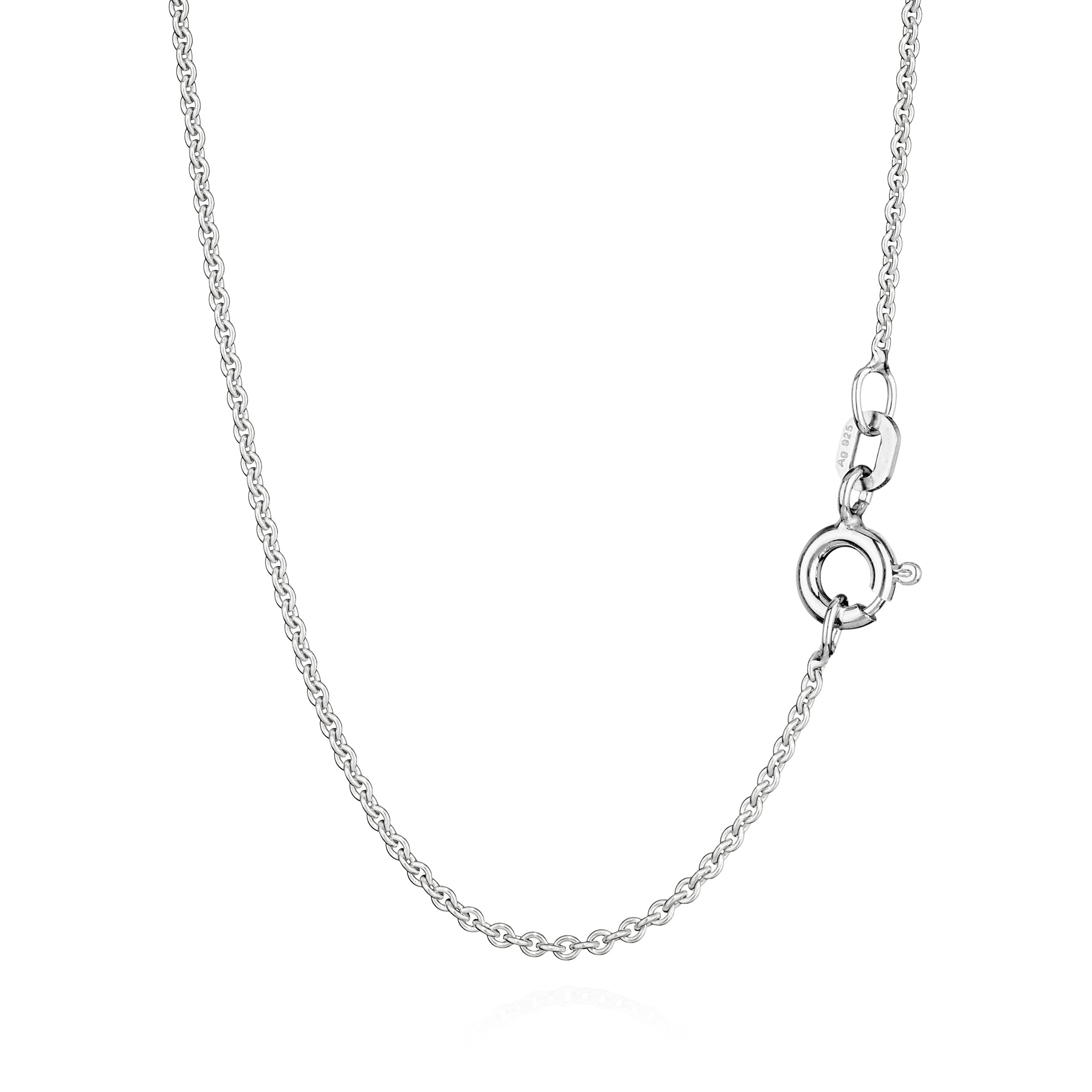 NKlaus 40cm silver chain 1,3mm anchor chain 925 sterling silver necklace round 1,85g 9275
