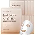 MOTHER MADE Moisturizing Anti-aging Snail Mucin Face Masks 10 EA, with Collagen, Niacinamide 2%, Squalane, Face Masks for Dry, Sensitive Skin, Travel Essentials, Self Care, Korean Skincare