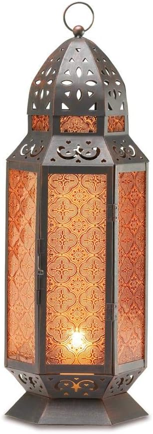 Dayanaprincess Unique Decorative Luxury Tall Moroccan Candle Lantern Tabletop Accent Ornament Statue Single Candle Display