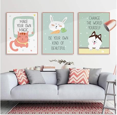 Qiumeixia1 Poster Mignon Animal De Dessin Animé Chat