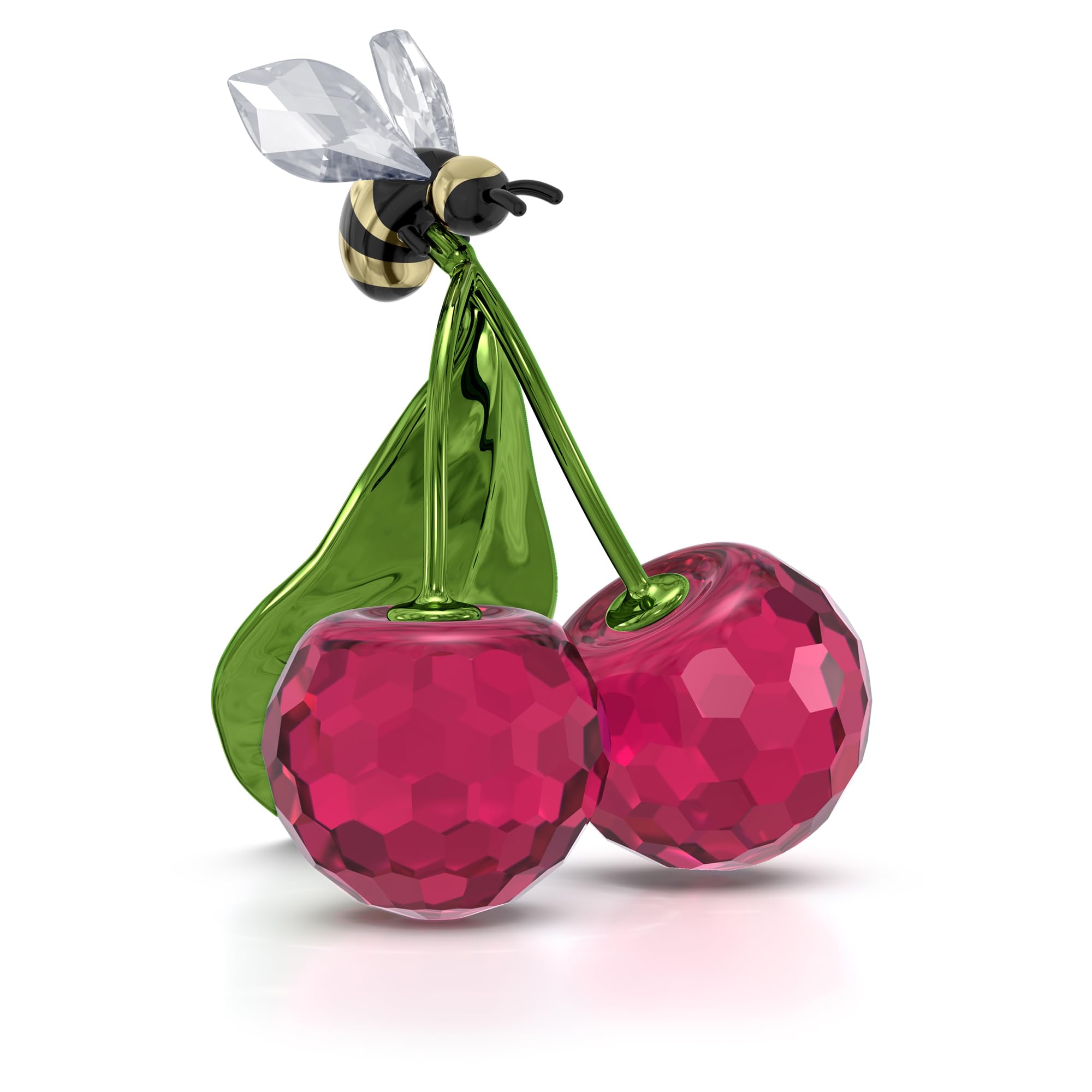 Swarovski Idyllia Bee and Cherry Figurine, Multicoloured Crystals with Lacquered Metal Accents, Part of the Idyllia Collection — image 1