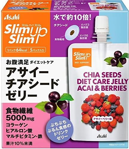 Asahi Food &amp; Healthcare Slim up Slim Acai Chia seed jelly 600g (120g ¡Á 5 pack)