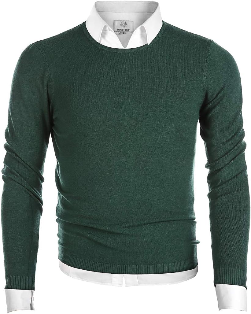 Men's Long Sleeve Crew Neck Pullover Knit Sweater