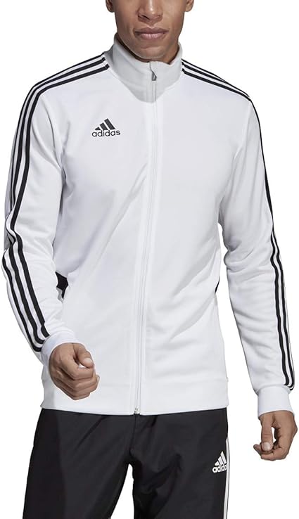 adidas track jacket white and black