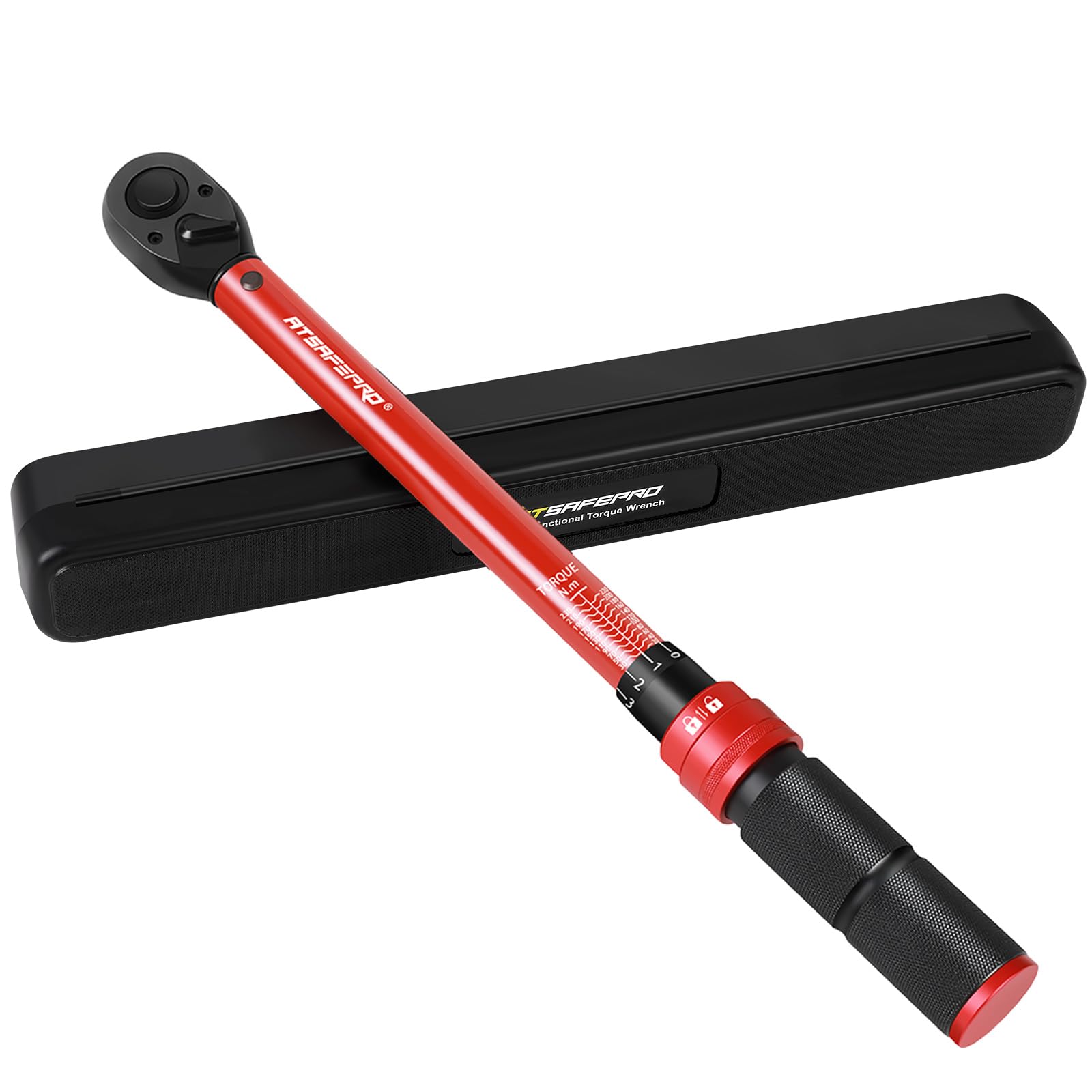 ATsafepro Torque Wrench 1/2 Inch 20-230 Nm, Dual-Direction Adjustable Wheel Torque Wrench, Accuracy ± 3% 72 Tooth Drive Click for Automobile Maintenance