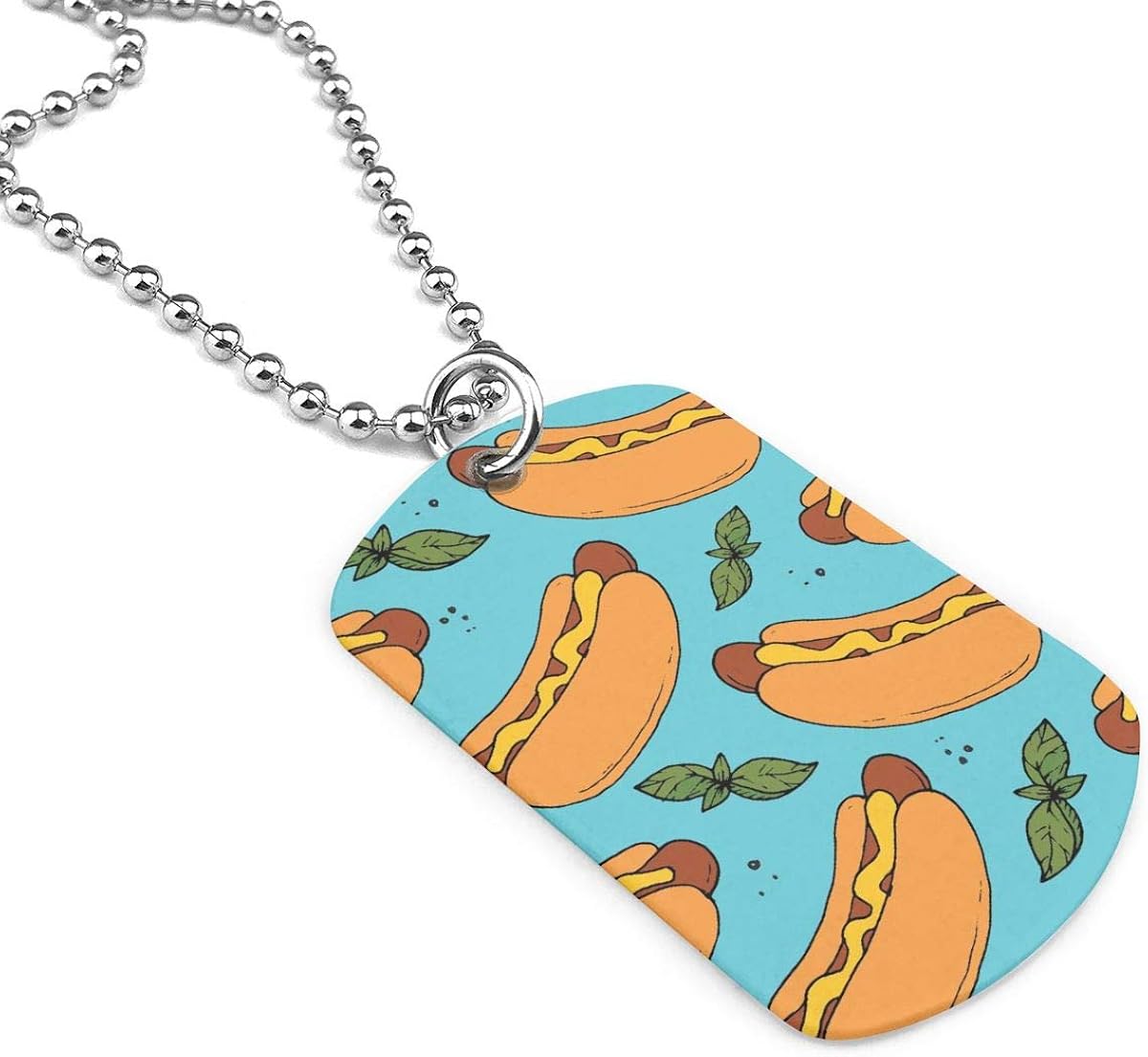 Hot Dog Fast Food Jewelry Military Pendant Brand Necklace Metal Dog Tag