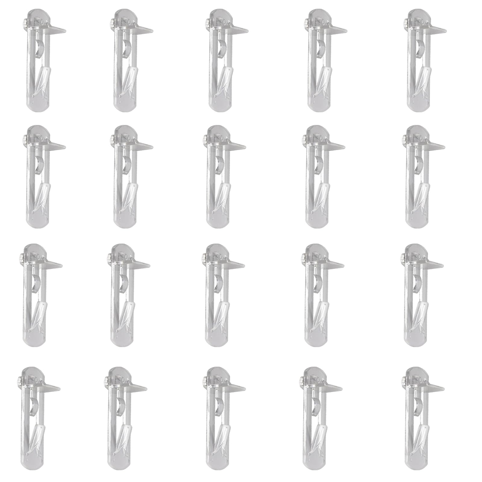 20Pcs Stable Locking Shelf Support Peg Durable Cabinet Shelf Pegs Clips Supporting Furniture Clear Cabinet Shelf Pins for Kitchen Furniture Bookcase