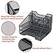 Bonsaii Metal Mesh Desktop Letter & File Organizer Tray with 3 Tray and 2 Vertical Sections, Black (W6488)