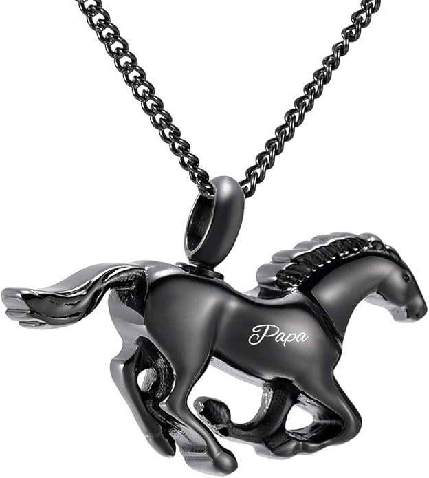 Yinplsmemory Horse Cremation Memorial Urn Necklace for Ashes Papa