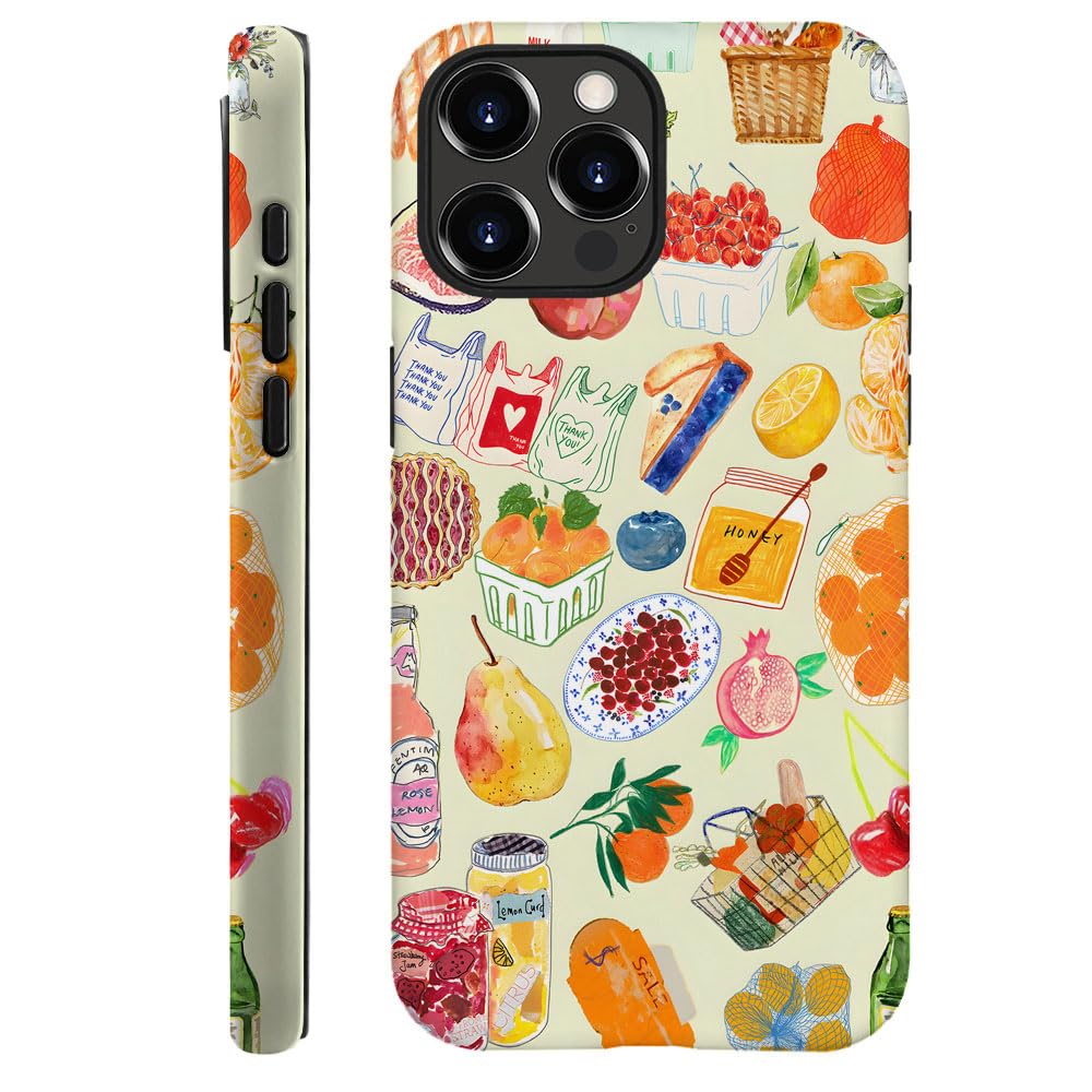 Case for iPhone 11 Pro Max,Fits Frosted Case Design for Girl Women,Farmers Vegetable Fruit Collage