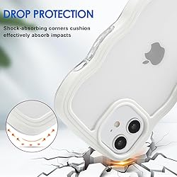 Anuck for iPhone 12 Case Wavy Edge Clear Back