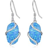 HPQQ Earrings for Women 925 Sterling Silver Dainty Gemstone Dangle Earrings Fine Jewelry Valentines Day Birthday Gifts for Her Wife Mom