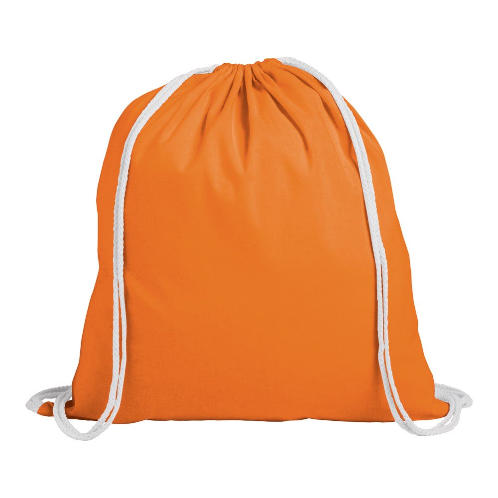 eBuyGB Pack of 10 Children's Cotton Drawstring Rucksack - Gym, Swim, Sports, PE, Book Bag, Orange