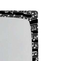 Ambesonne Music Fitted Sheet, Musical Notes and