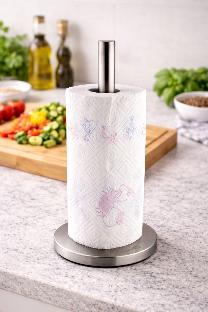 Homiu Kitchen Roll Holder Set Stainless Steel Silver