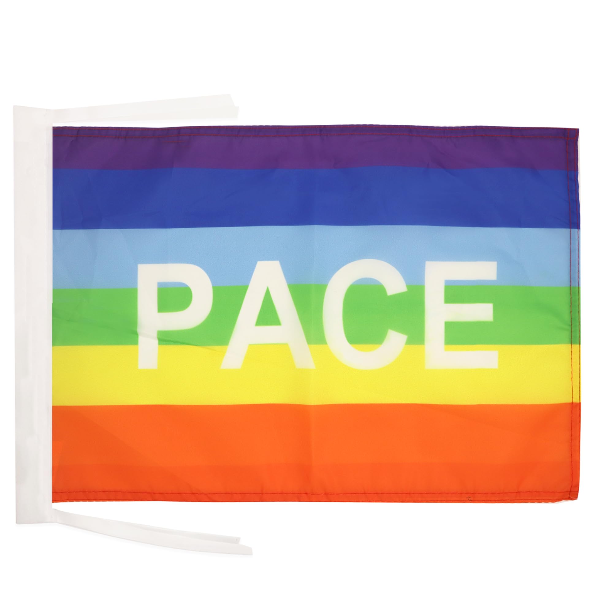 AZ FLAG - Rainbow Pace letter Flag - 18'' x 12'' - 100% Polyester Peace Small Banner with Two Cords - Fade Resistant - Vivid Colors - 18x12 in - 45x30 Cm — image 1