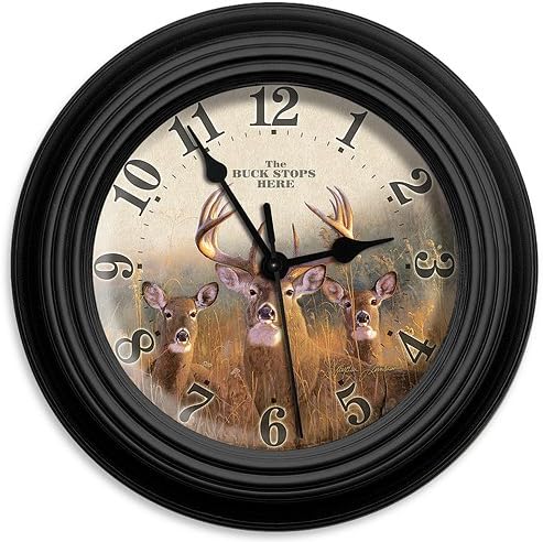 Reflective Art 10in Wall Clock - Buck Stops Here 10"