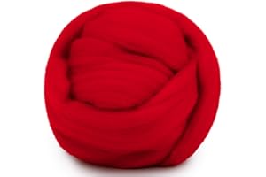 Mayboos Wool Roving Yarn, 1.76oz Colored Natural Wool Roving,Wool Felting Supplies Pure Wool Chunky Yarn for Wet Felting handcrafts and Spinning (Red Color)