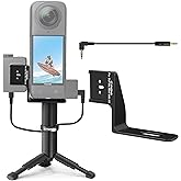 CYNOVA Mount for Insta360 X5 Accessories, Insta 360 X5 Cold Shoe Mount, Invisible Mic Bracket Designed Specifically for DJI Mic Mini(with 3.5mm Audio Cable and Fixed Velcro)