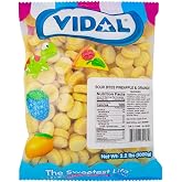 VIDAL Sour Bites Pineapple and Orange Gummy Candy, Chewy Fruit Gummies with Sour Sugar Coating, Bulk Bag, 2.2 lbs