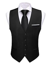 Barry.Wang Mens Black Vest Formal/Leisure V-neck