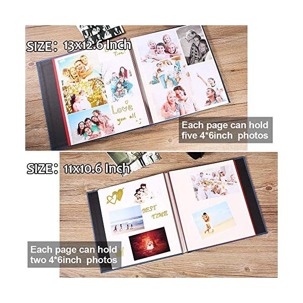 Yopih Selbstklebende 10x15 Fotoalbum Einkleben und zum Selbstgestalten Groß leinen Photoalbum mit 40 weißen Seiten, Hochzeit Jahrestag Geburtstag Geschenke, mit einem Kugelschreiber, 33x32cm – Bild 3