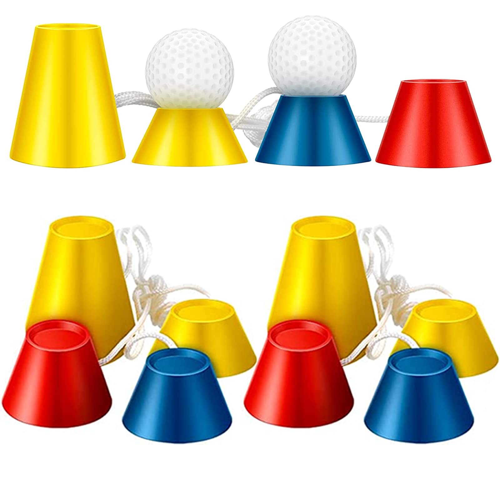 FINGER TEN Golf Tees Winter Rubber Plastic with Different Heights 12 Pcs, Multicolor Golf Rubber Tee Driving Range Ideal for Frosty Days Durable Portable fit Hard Ground (12 Pcs)