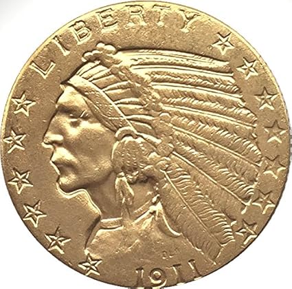 Coin 1911 5 Indian Head Half Eagle Replica