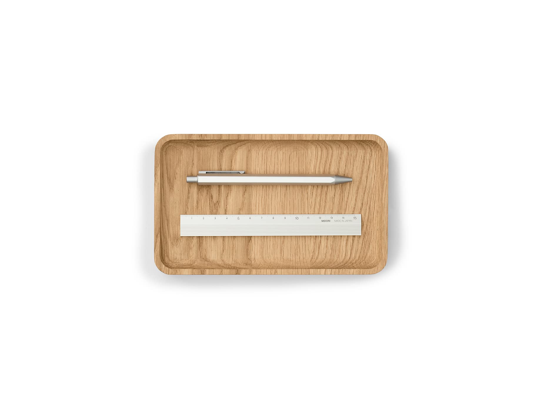 Oakywood Handcrafted wooden Catchall tray - Wooden desk organiser - Made in the EU - Natural wood desktop storage - Customizable in 3 Sizes - Natural Oak - 20x12 cm (7.9"x4.7")