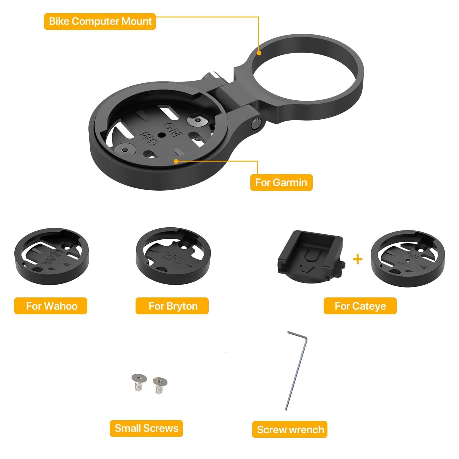 for Garmin Stem Mount - Adjustable Out Front Bike Computer Mount for Wahoo Stem, Road Cycling for Garmin Bike Computer Compatible with Wahoo Elemnt, Bryton, Cateye (Black)