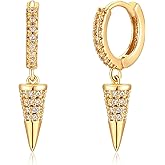 WEARON Gold Huggie Hoop Earrings for Women 14k Gold Plated Small Charm Drop Dangle Earrings Hypoallergenic Jewelry Gifts