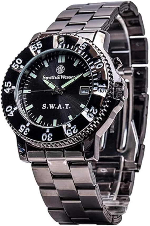 Smith & Wesson Men's SWW45M S.W.A.T. Black Metal Strap Watch Amazon
