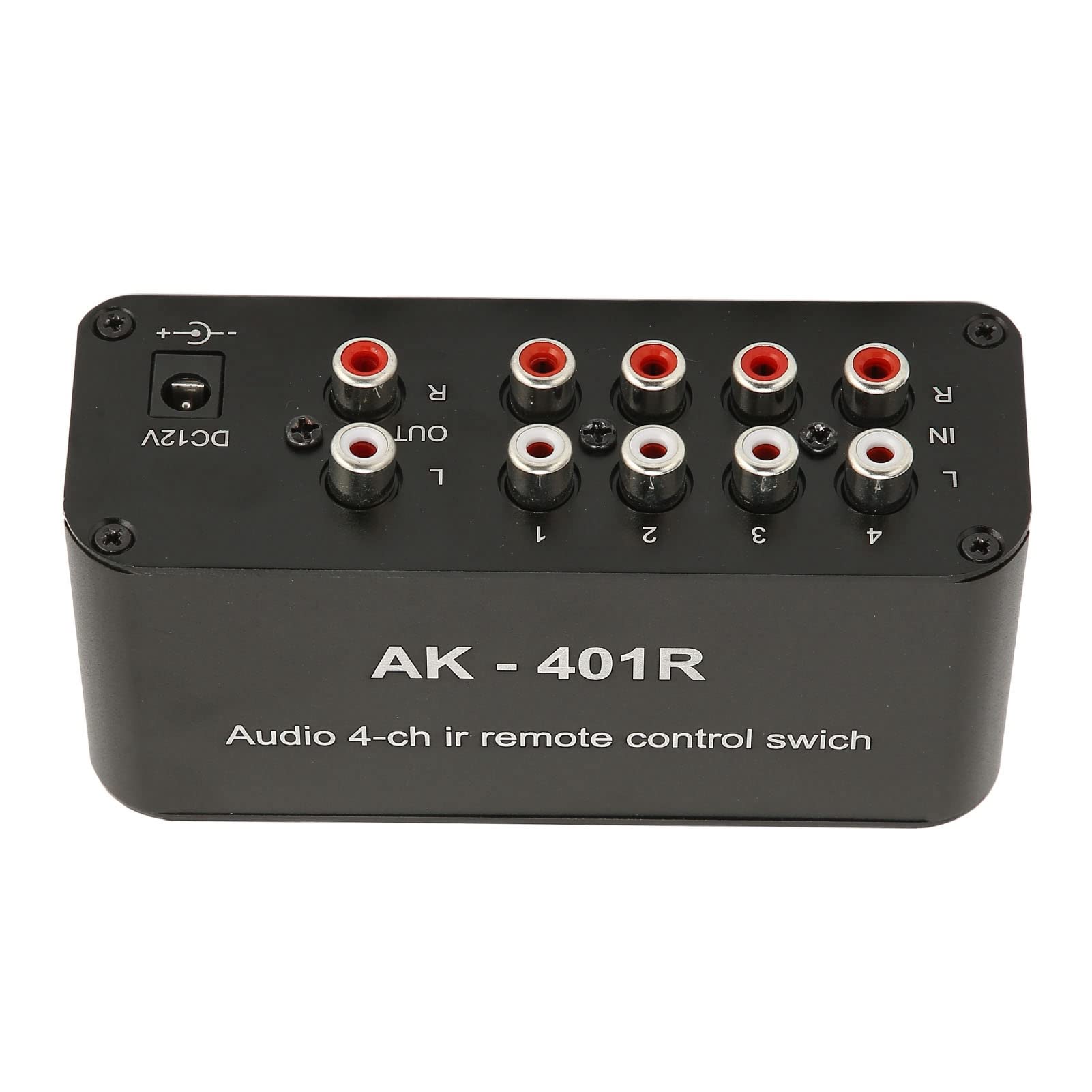 Annadue 4 Way AV Splitter 4 in 4 Out Composite Video L/R Audio Audio AV Selector Box Stereo with IR Remote Control for STB Game Console, DVD