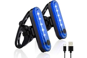 Volcano Eye Blue Bike Light 2 Pack, Bright Cycling Lights at Night, USB Rechargeable Bicycle Taillights, High Intensity Led S