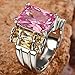 Psiroy 925 Sterling Silver Plated Simulated Pink Topaz Knuckle Wide Band Ring Size 9