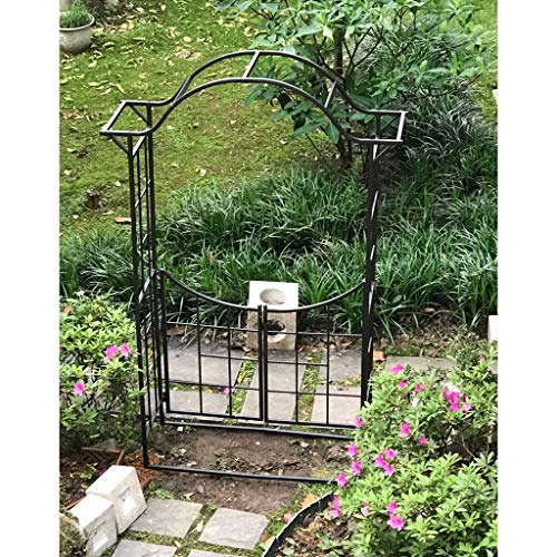 YICOL Rosenbogen Torbogen mit Tür, Kletterpflanze Unterstützung für Rose Vines Jasmin, Outdoor Patio Rasen Hinterhof… – Bild 3