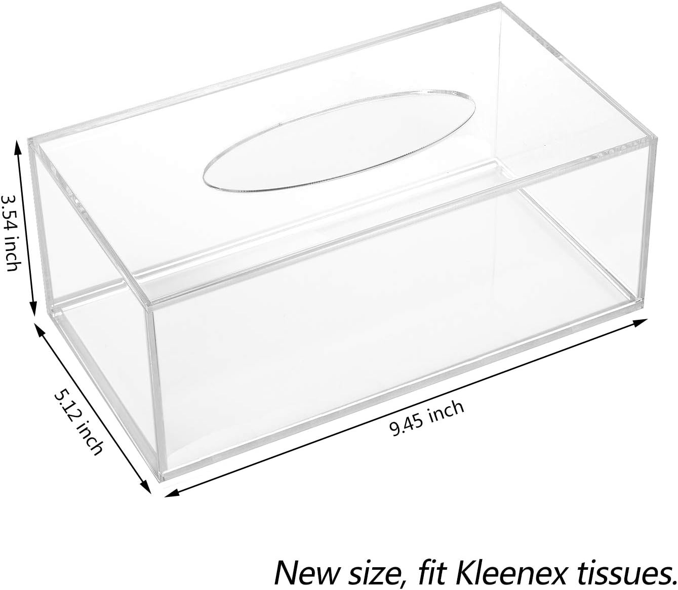 HBlife Facial Tissue Dispenser Box Cover Holder Clear Acrylic Rectangle Napkin Organizer for Bathroom, Kitchen and Office Room: Home & Kitchen