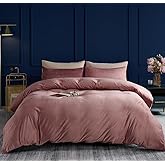 TUMEI 3PCS Velvet Duvet Cover King bvcx, Comforter Duvet Cover Set Queen Size, Luxury Bedding Soft Fluffy Velvet Zipper Closure, Blush Pink (King,No Comforter)