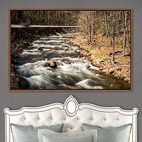 signwin Framed Canvas Wall Art Forest Rivers Group...