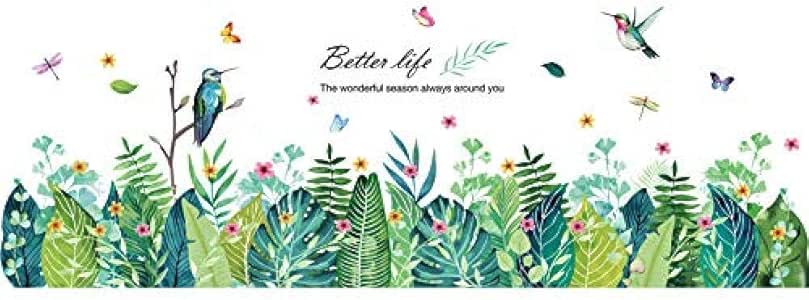 Pegatinas De Pared Hoja Verde Etiqueta De La Pared Zócalo Hierba Fresca