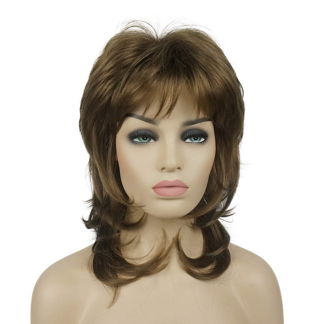 Lydell Long Soft Shaggy Layered Light Reddish Golden Brown Wig Classic Cap Full Synthetic Wigs