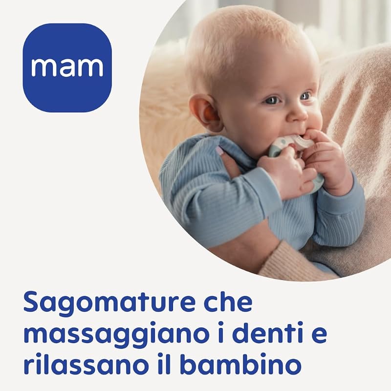 Istruzioni in lingua straniera - MAM Bite & Brush C137 – Pulisce e Massaggia le Gengive per Bambini Dai 3 Mesi, Verde,