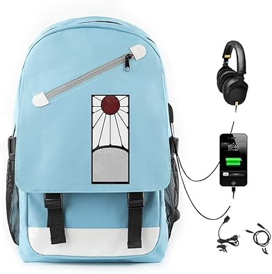 Amazon 鬼滅の刃 男の子 女の子 リュックサック メンズ レディース 大容量 旅行 カバン 学生 こども キッズ リュック 個性的 コスプレ ランドセル 多機能 バックパック 登山 外出 竈門 炭治郎 我妻 善逸 禰豆子 防水 かばん グッズ Usb充電ポート付き B1