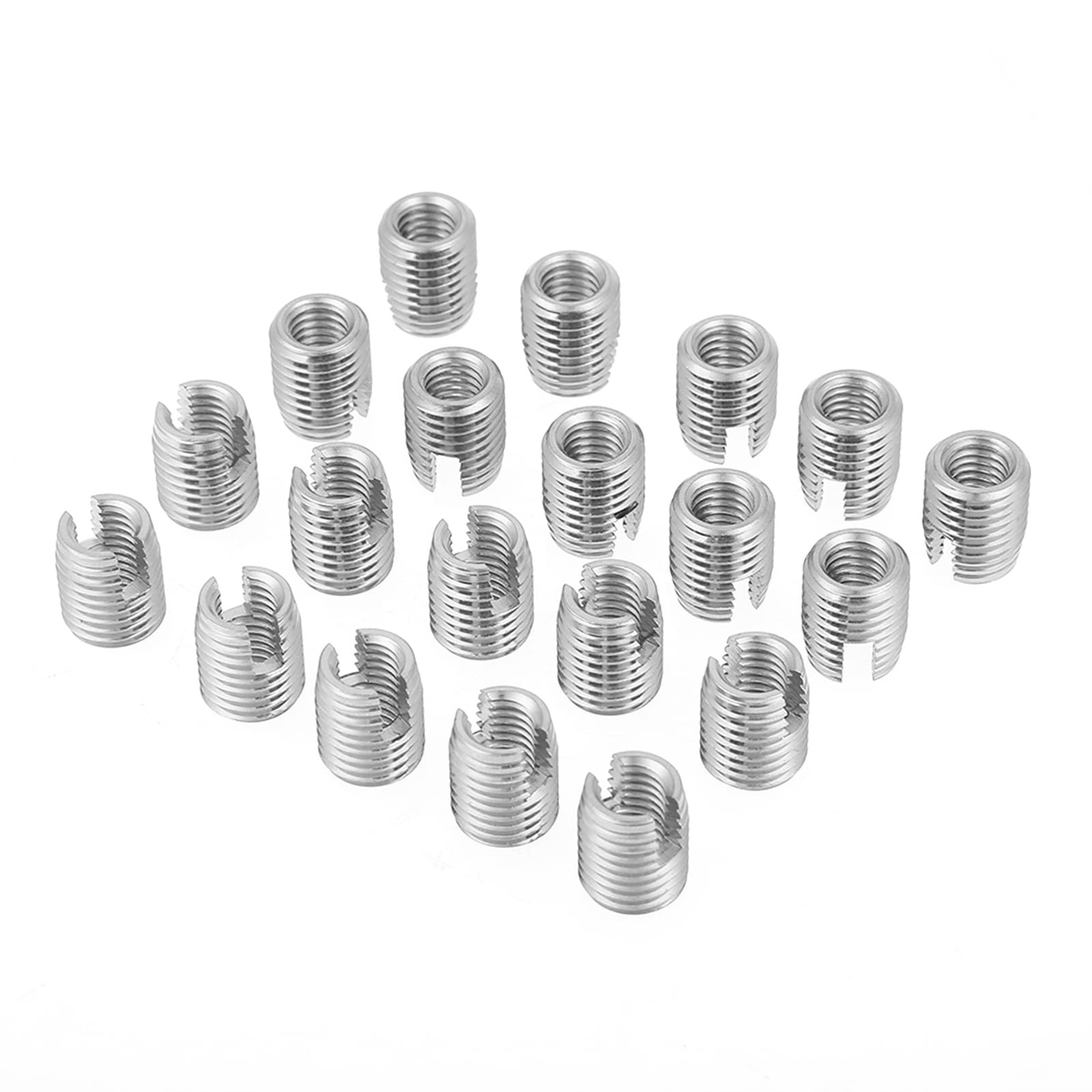 FTVOGUE 20pcs Stainless Steel SUS303 Self Tapping Slotted Screw Thread Insert M8 x 15mm