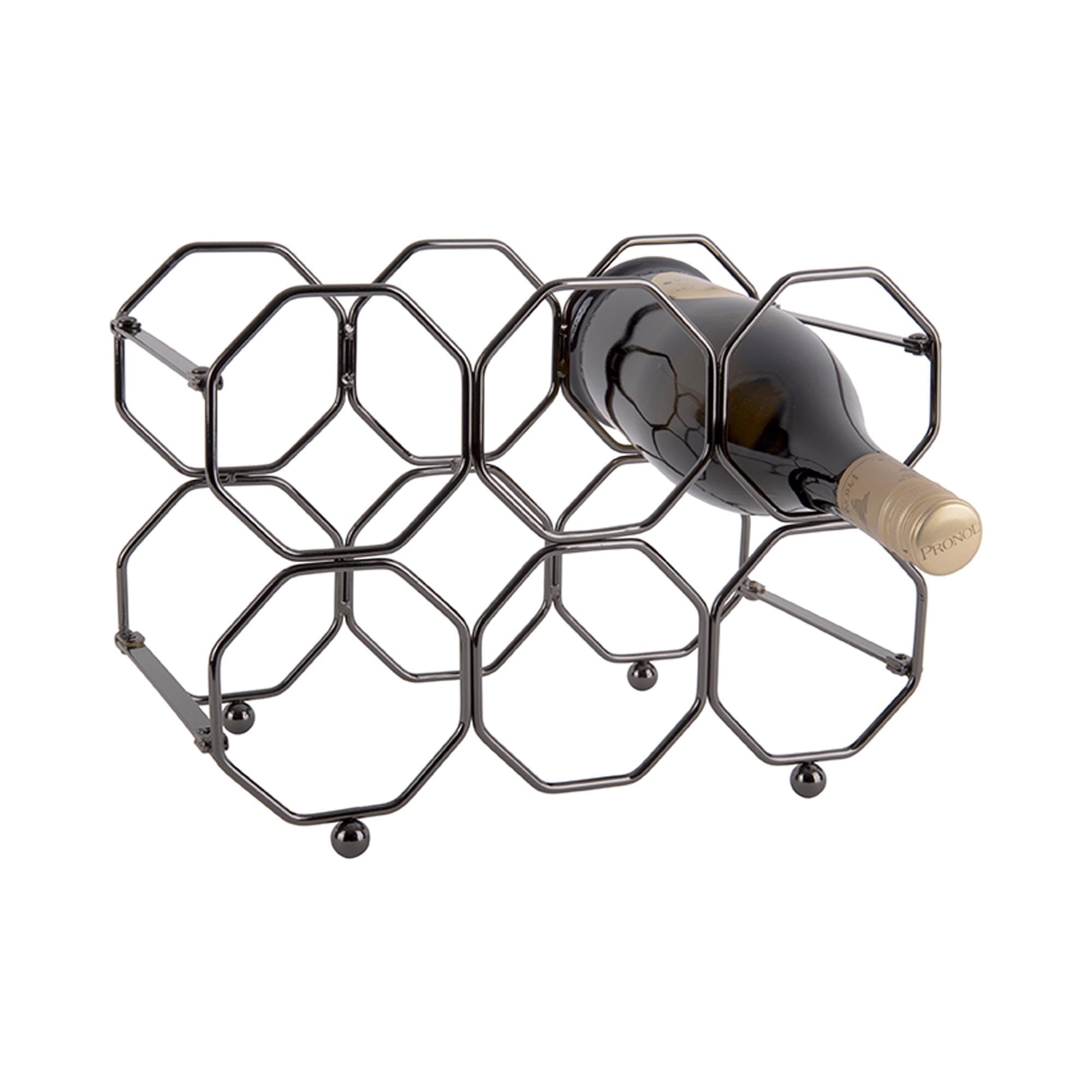 PT Present Time HONEYCOMB Folding Vertical Bottle Holder Smoke Grey