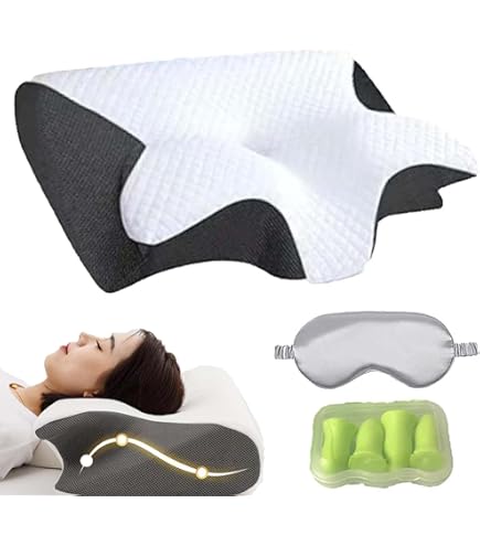Neckhaven Ergonomic Cervical Pillow - Cooling Memory Foam Pillow For Neck Pain Relief, Gray