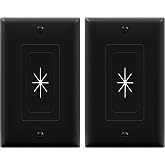 TOPGREENER 1-Gang Flexible Rubber Cable Pass-Through Wall Plate, 2-Pack | Standard 4.50" x 2.75" black decorator cover. Rubber grommet insert for low-voltage cables, wall-mount TVs and home theaters.